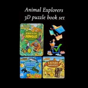 3D Puzzle Book Set - Jungle, Ocean, Safari